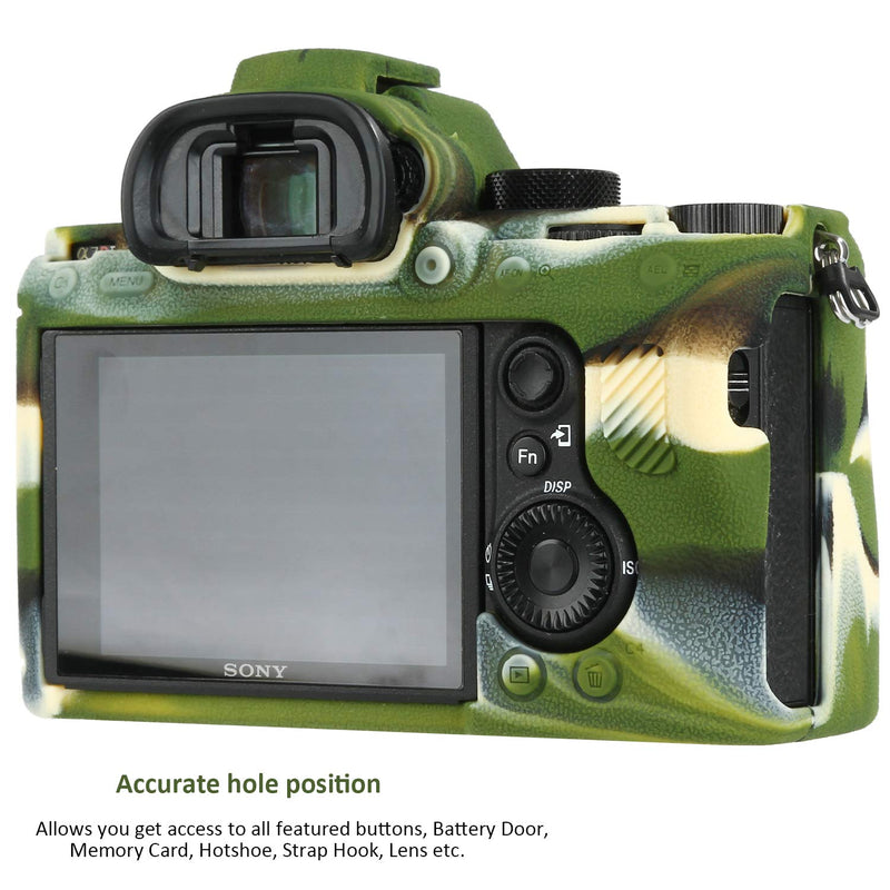  [AUSTRALIA] - Easy Hood Camera Case for Sony Alpha a7III a7 III a7R III a7RIII ILCE-7RM3 a73 a7R3 a7R Mark III Soft Silicone Rubber Protective Body Housing Case Skin Camera Protector Cover (Camo) Camo
