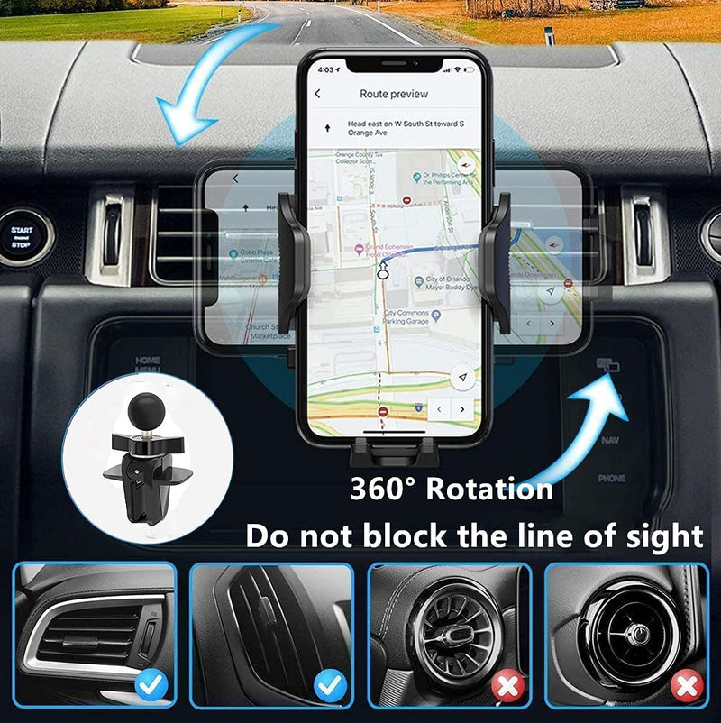  [AUSTRALIA] - Car Phone Holder, Universal Car Phone Mount Cradle - 3 in 1 Super Stable for Car Dashboard/Windscreen/Air Vent - One Button Release and 360° Rotation for All 4 to 7 inch Smartphones (Dashboard)