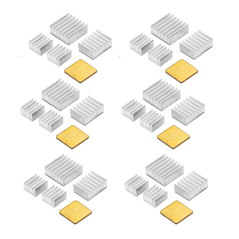 30 PCS Raspberry Pi 4 Heatsink Kit with Thermal Conductive Adhesive Tape, Aluminum Heat Sink Cooler and Copper Heatsink for Raspberry Pi B B+ 2/3/4 - LeoForward Australia