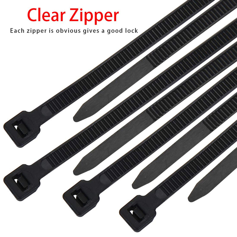  [AUSTRALIA] - 150 Pieces Multi-Purpose Cable Zip Ties 8 Inch,Self Locking Black Zip Ties with 50 Pounds Tensile Strength