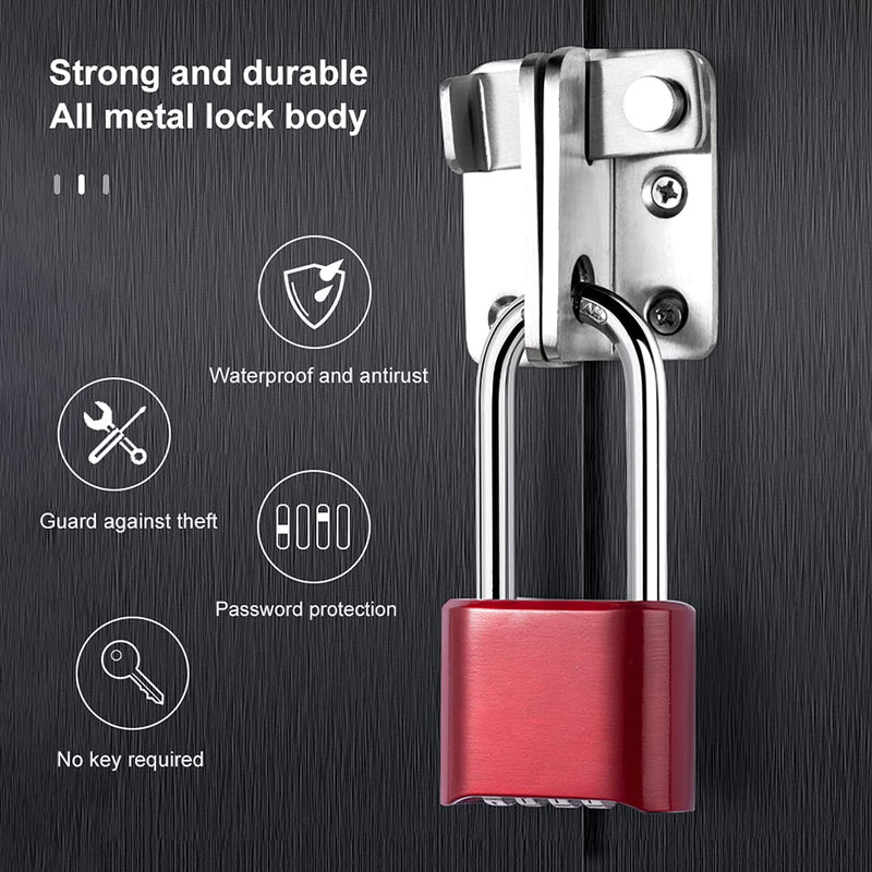  [AUSTRALIA] - ZPLIUST Combination Lock 4 Digit Heavy Duty Outdoor Waterproof Padlock for School, Gate, Fence, Gym Locker, Hasp Storage (Red 1 Pack) Red 1 Pack