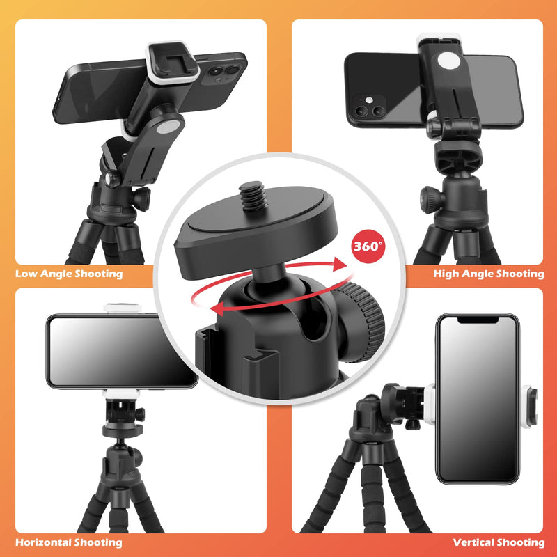  [AUSTRALIA] - 74’’ Camera Tripod Bundle with Cell Phone Tripod with Wireless Remote and Phone Holder, Compatible with Cellphone, Camera, Gopro