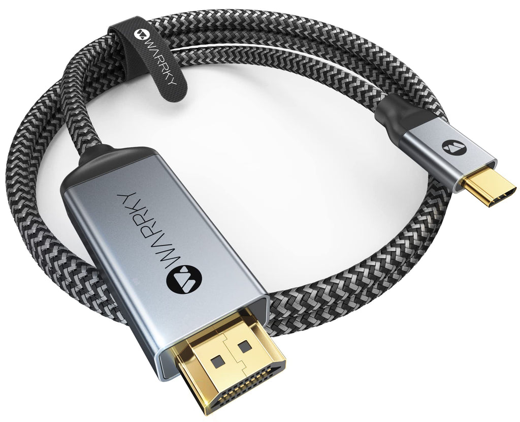  [AUSTRALIA] - Warrky USB C to HDMI Cable 4K [Anti-Interference Gold-Plated Plugs] 6FT Aluminum Type-C to HDMI Cord Thunderbolt 3/4 Compatible for MacBook Pro/Air, iMac, iPad Pro, Galaxy S8 to S23, Surface, Dell, HP