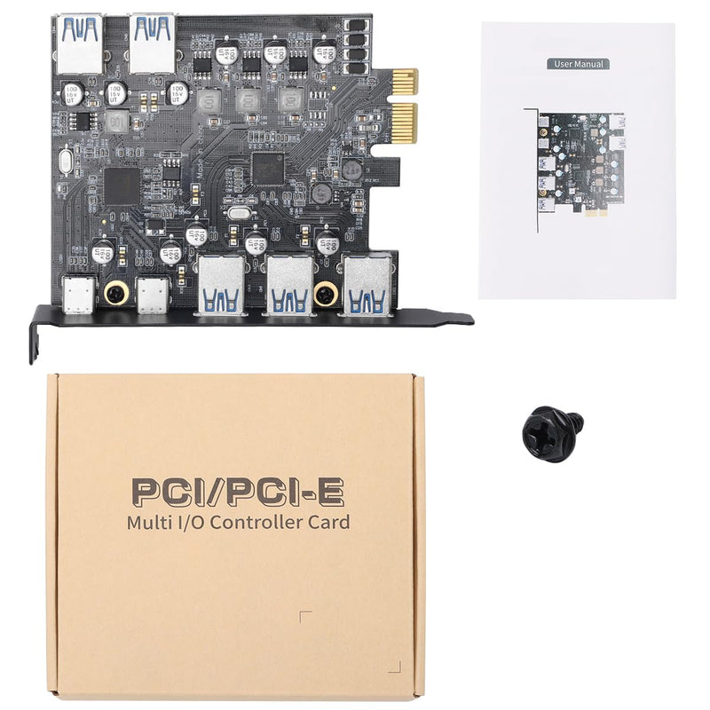  [AUSTRALIA] - XRIKUI PCIe to USB 3.0 5X USB-A and 2X USB-C Ports Expansion Card,PCI Express Internal USB 3 Hub Converter for Desktop PCS Riser Card