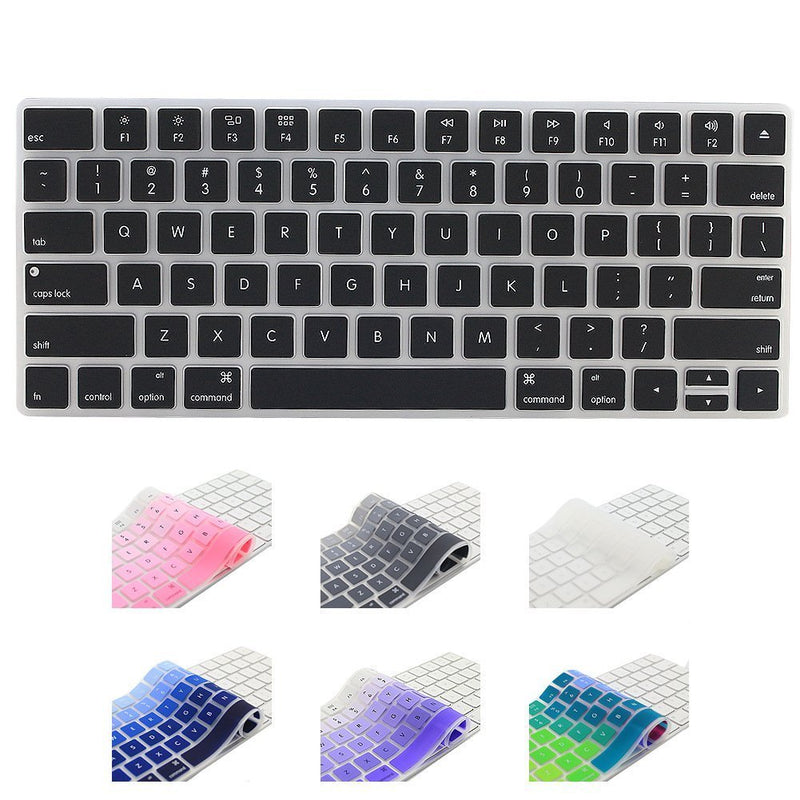 JIFF 2 in 1 Bundle - Silicone Soft Skin Protector Covers for Apple Magic Keyboard (MLA22LL/A) with US Layout and MAC Apple Magic Mouse (Black) Black - LeoForward Australia
