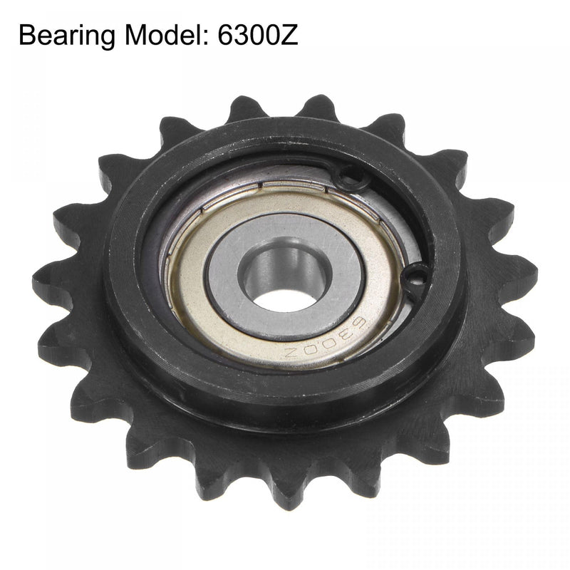  [AUSTRALIA] - uxcell #35 Chain Idler Sprocket, 10mm Bore 3/8" Pitch 19 Tooth Tensioner, Black Oxide Finished C45 Carbon Steel with Insert Single Bearing for ISO 06C Chains 63mm