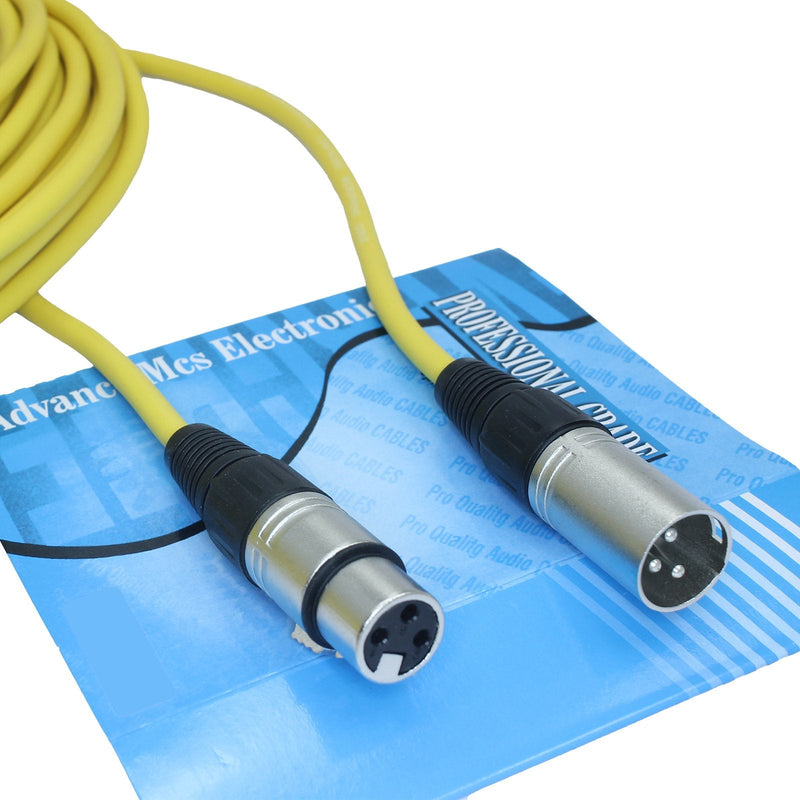  [AUSTRALIA] - MCSPROAUDIO 25 foot Male to Female XLR microphone cable (Yellow) Yellow