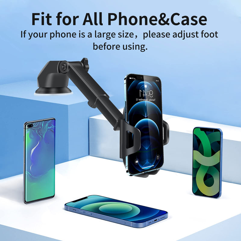  [AUSTRALIA] - TAPMEI T33 Phone Holder for Car 【Off-Road Level Suction Cup】 Universal Long Arm Cell Phone Holder Mount Dashboard Windshield Hands-Free Compatible with All Smartphones