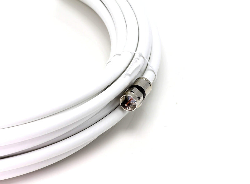 50' Feet, White RG6 Coaxial Cable (Coax Cable) with Connectors, F81 / RF, Digital Coax - AV, Cable TV, Antenna, and Satellite, CL2 Rated, 50 Foot - LeoForward Australia