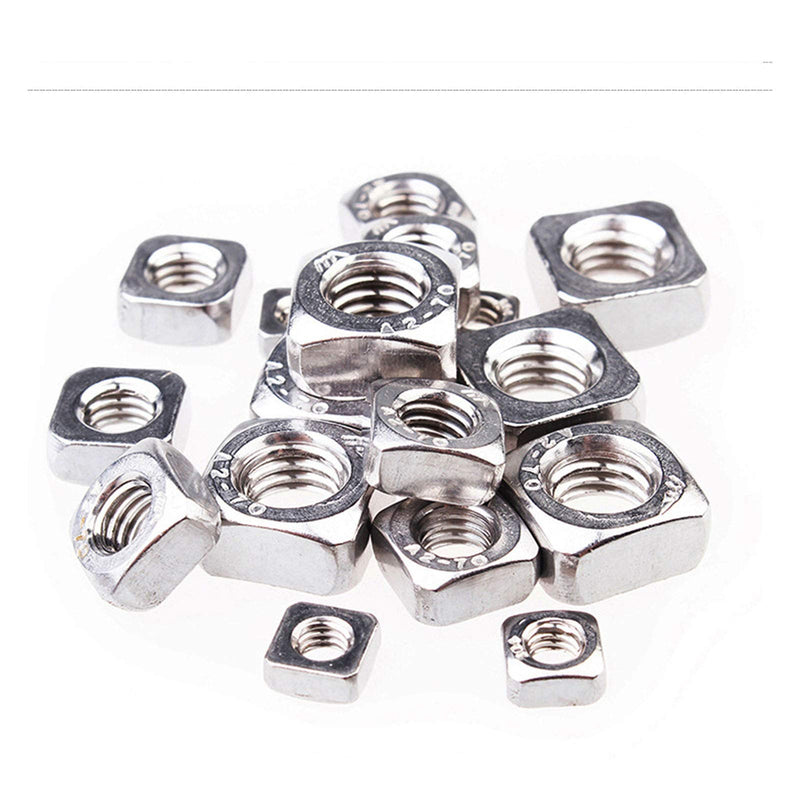  [AUSTRALIA] - M4-0.7 Square Nuts, 304 Stainless Steel Metric Coarse Thread Assortment Kit (100 Pcs) M4-0.7（100 Pcs）