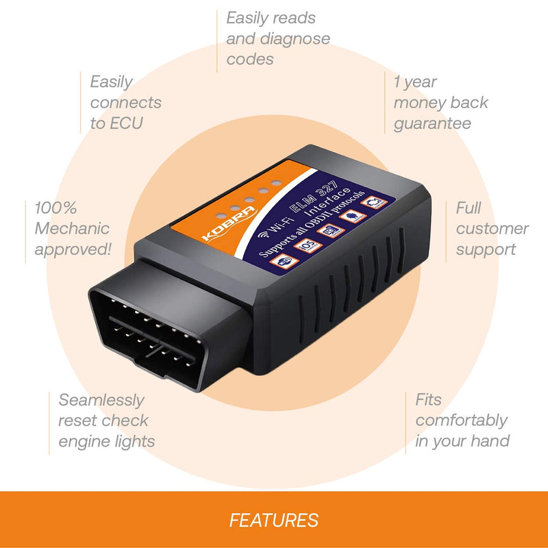 OBD2 Scanner & WiFi Car Code Reader – Clears Check Engine Lights Instantly – Diagnose 3000 Car Codes - Wireless Car Diagnostic Scanner – Auto Scanner for 1996+ Vehicles (iOS & Android Devices Only) - LeoForward Australia