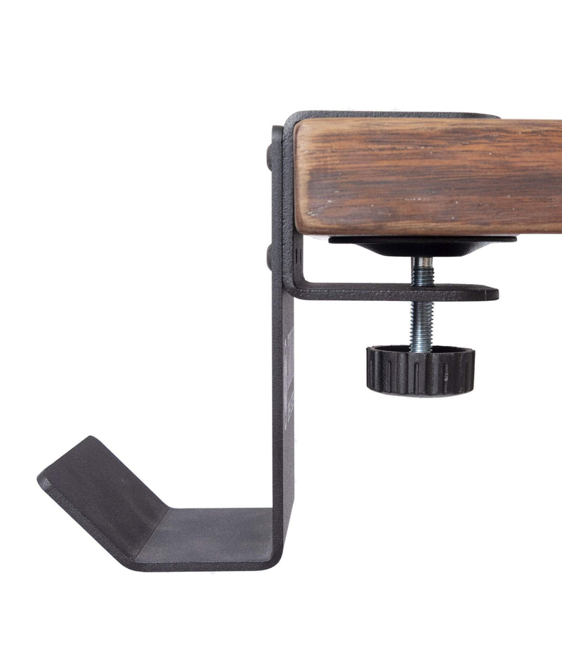  [AUSTRALIA] - Stand Up Desk Store Clamp-On Under Desk Headphone Hanger, Backpack Hook, and Purse Holder - Black