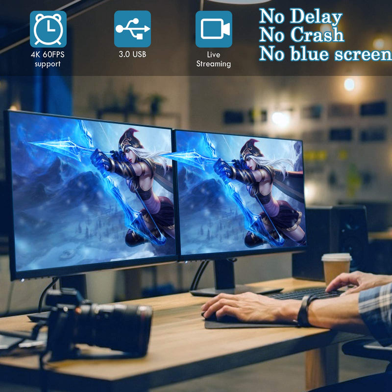  [AUSTRALIA] - Video Capture Card, Guermok USB 3.0 HDMI to USB C Audio Capture Card, 4K 1080p60fps Capture Devices for Gaming Live Streaming Video Recorder, Works for Windows Mac OS System for Nintendo Switch, Xbox