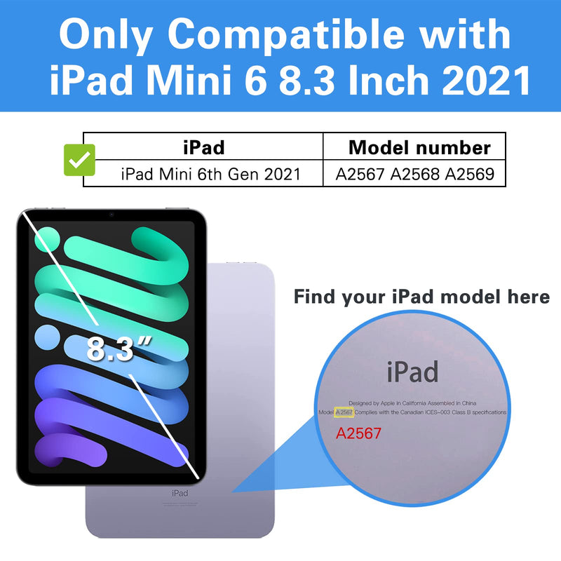  [AUSTRALIA] - ProCase for New iPad Mini 6th Gen iPad Mini 8.3 Inch Case, Slim Smart Cover for 8.3” iPad Mini 6th Generation Cases Model A2567 A2568 A2569 -Black Black