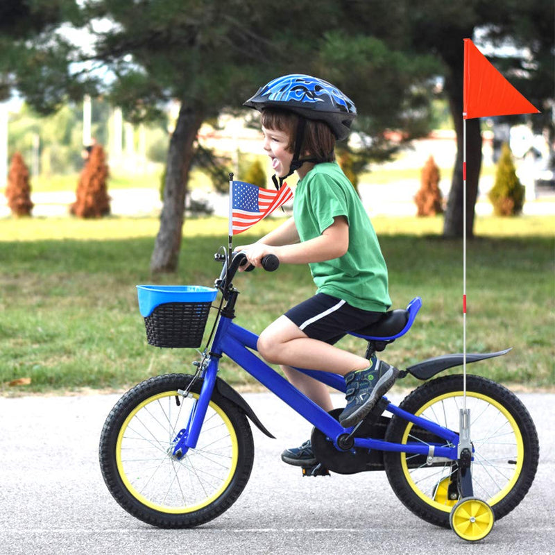  [AUSTRALIA] - Bike Flag, 6 Feet High Visibility Safety Flag with Heavy Duty Fiberglass Flag Pole, Tear-Resistant Polyester Bicycle Flag and Cycling Handlebar USA Flag, Waterproof Cycle Flag with Bracket (1 Pack)…