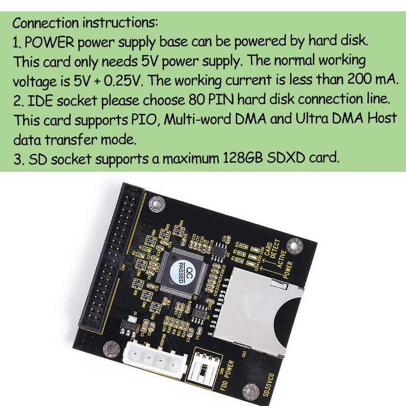 KOOBOOK 1Pcs SD SDHC Card to IDE 3.5" 40Pin Male Adapter Male IDE Hard Disk Drive Adapter - LeoForward Australia