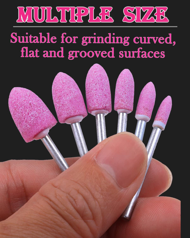  [AUSTRALIA] - 72 Pack Grinding Stone Set 1/8" Shank, SHITIME Sanding Drill Bit for Rotary Tool Flap Wheel for Grinding, Polishing, Deburring Ferrous Metal(12/10/8/6/5/4mm Bullet Shape) 72 Pack Bullet Set