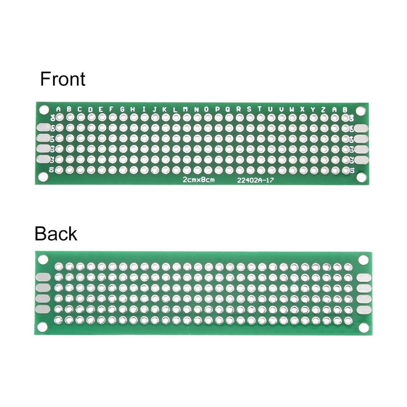 uxcell 20pcs 2x8cm Double Sided PCB Board Universal Printed Circuit Proto Board for DIY Soldering Electronic Projects Practice Test Circuit - LeoForward Australia