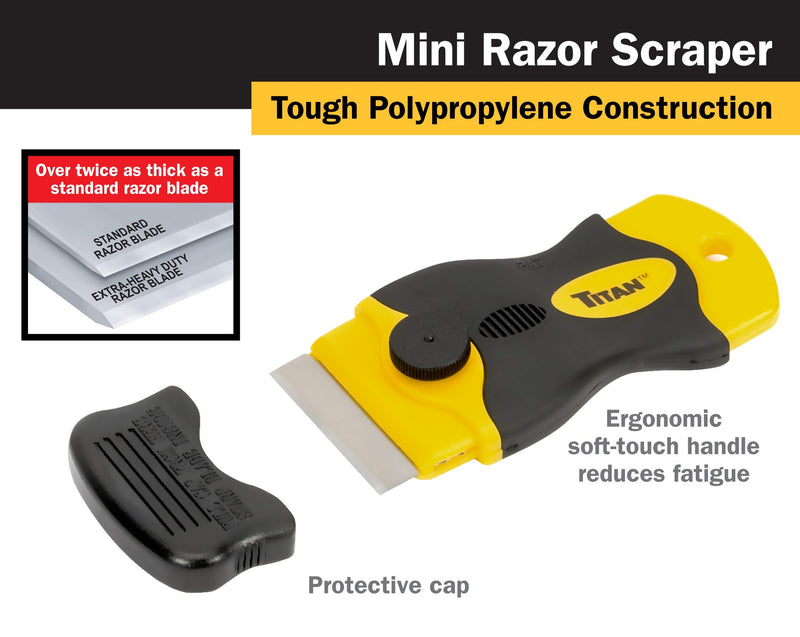  [AUSTRALIA] - Titan 12031 4-Inch Mini Razor Scraper | Includes 1 Extra Heavy-Duty Razor Blade w/ Steel Blade