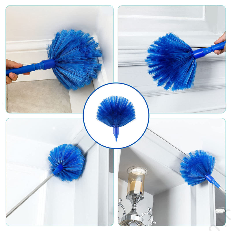 Microfiber Dusters w 2 Handle Sets, Durable 15~100 Inchs Long Telescopic Rod, Washable, Feather Dusters for Cleaning Cobweb, Ceilings Fans (3 Pack)…… Blue - LeoForward Australia