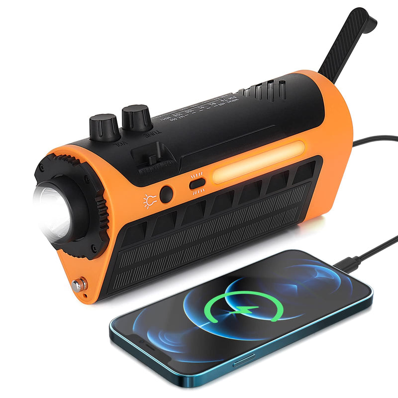  [AUSTRALIA] - ZWOOS Solar Emergency Radio with Automatic Weather Alert, NOAA Radio with Cell Phone Charger, Hand Crank Radio with 4000 mAh Battery for Camping, Outdoor Survival