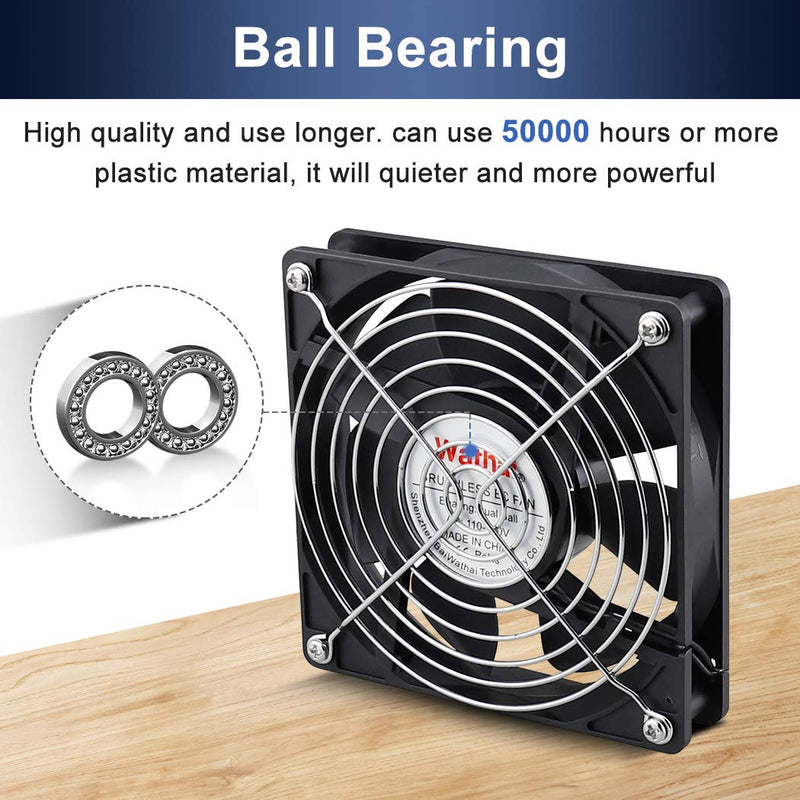  [AUSTRALIA] - Wathai EC 120mm x 25mm Ball DIY Cooling Ventilation Exhaust Fan 110V 115V 120V 220V 240V AC Axial Case Fan 120x25mm