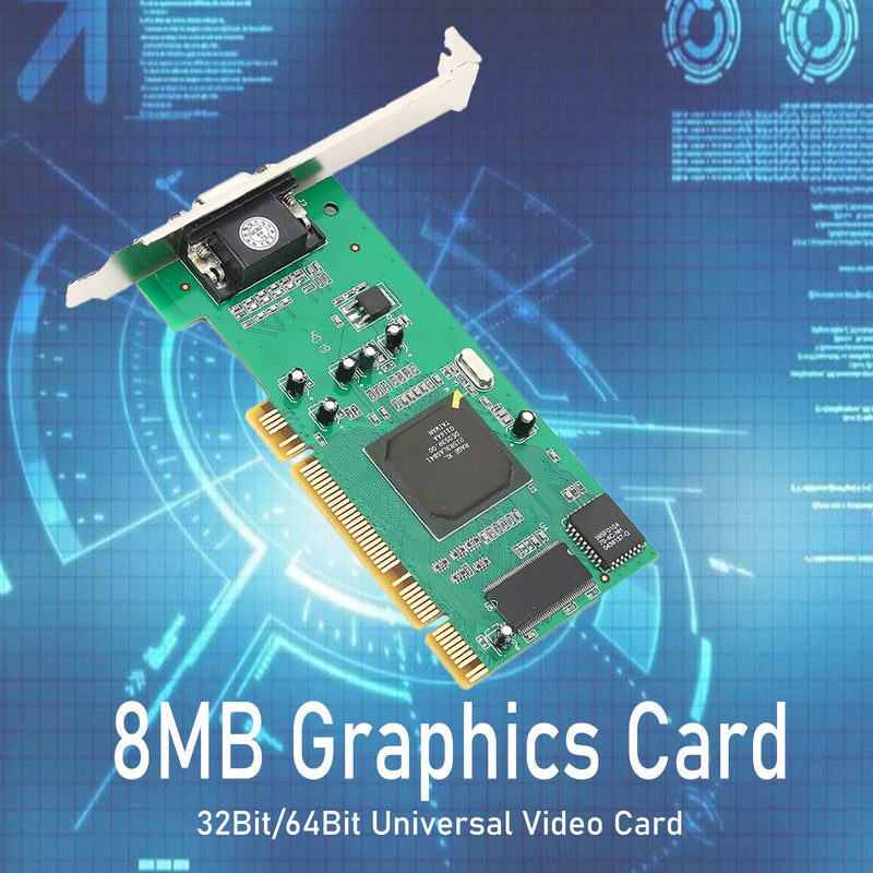  [AUSTRALIA] - 8MB Graphics Card VGA PCI 32Bit for Server, Industrial Computer Multi-Display for ATI Rage XL, 32Bit PCI VGA Video Card, 64Bit PCI-X Universal Video Card for Desktop Computers