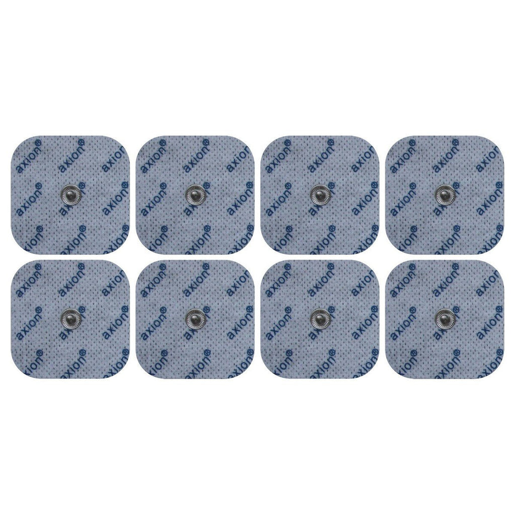  [AUSTRALIA] - 8 TENS-EMS electrode pads 5x5 cm - Compatible with TENS devices & EMS trainers from Sanitas (like SEM 40.41) & Beurer (like EM 40.41) | Reusable | Certified medical product from axion