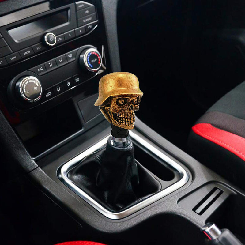  [AUSTRALIA] - Arenbel Shift Knobs Copper Soldier Skull Style Gear Shifter Stick Knob fit Most Universal Manual Automatic Vehicle