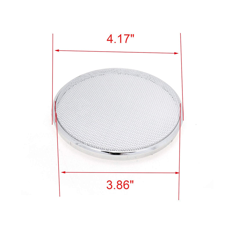  [AUSTRALIA] - Geesatis 2 Pcs Mesh Cover Protector Speaker Grill 4.1 inch / 104 mm Grill Mesh Car Audio Protective Cover Decorative Circle Speaker Grill, White 4.1" / 104 mm