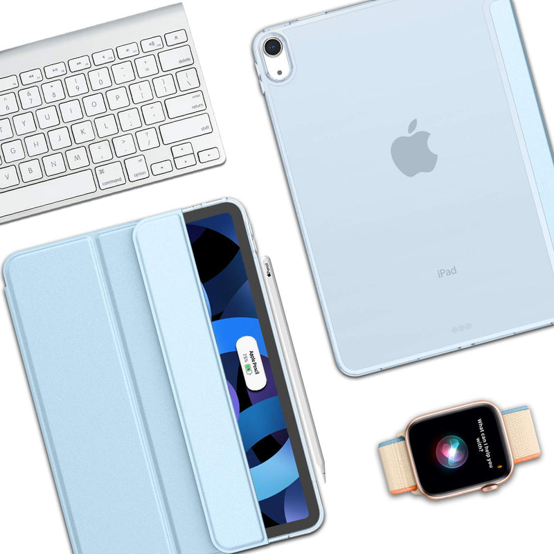 [AUSTRALIA] - iMieet iPad Air 4 Case 2020 - iPad Air 4th Generation Case 10.9 Inch Lightweight Slim Cover with Translucent Frosted Hard Back [Support Touch ID](Sky Blue) Sky Blue