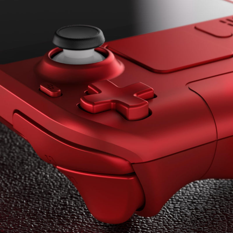  [AUSTRALIA] - eXtremeRate Scarlet Red Custom Faceplate Back Plate Shell for Steam Deck, Handheld Console Replacement Housing Case, DIY Full Set Shell with Buttons for Steam Deck Console - Console NOT Included