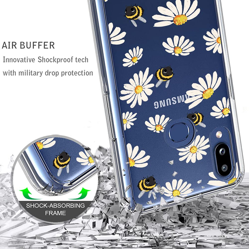 Ftonglogy Cell Phone Case for Samsung Galaxy A10S/M01S, Slim Clear TPU [Drop Proof] Cute Flower Women Girls Designed Protective Silicone Case for Galaxy A10S/M01S (Bees) Bees - LeoForward Australia