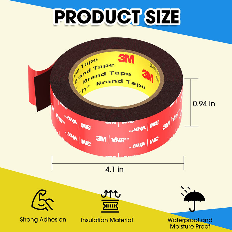  [AUSTRALIA] - Double Sided Tape, 3M Heavy Duty Mounting Tape, 16.5FT x 24MM Waterproof Adhesive Foam Tape for LED Strip Lights, Car Decor, Outdoor Home Office Decor 16.5FT x 0.94 Inch