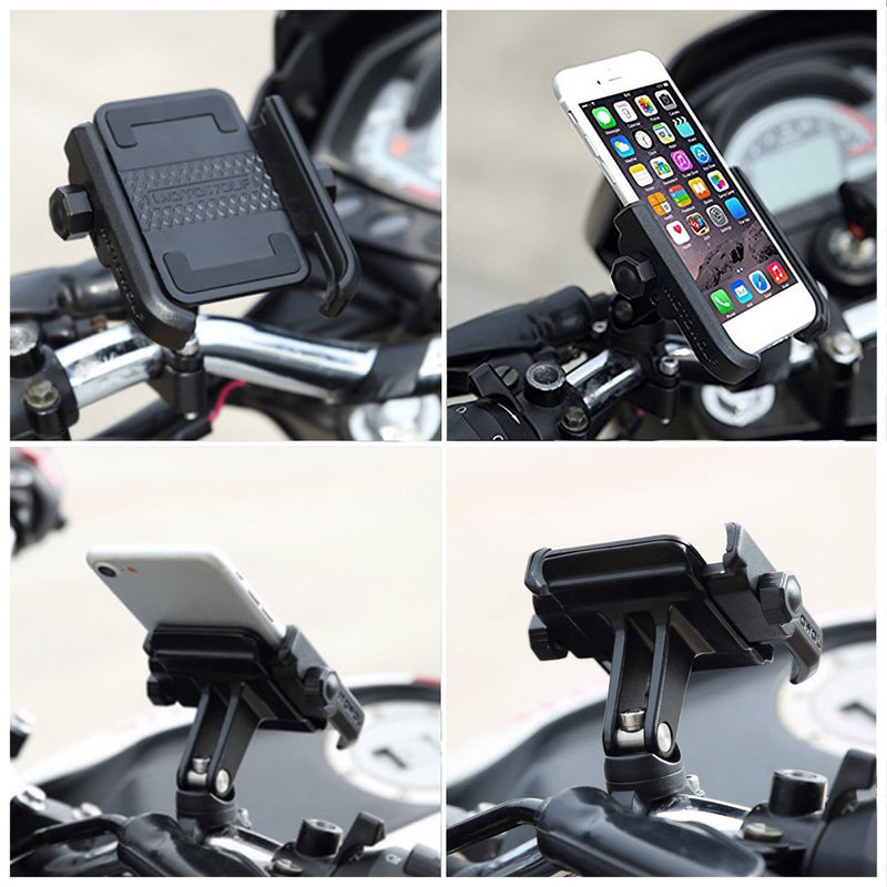  [AUSTRALIA] - vicelecus Motorcycle Phone Mount, Bike Phone Holder - Adjustable Aluminum Anti Shake Handlebar Phone Mount Clamp, Phone Clip for iPhone 13/12 / 11 Pro Max/X/XS, Galaxy S10 and Android Phone, Black