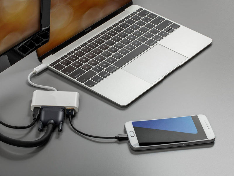  [AUSTRALIA] - Monoprice USB-C VGA Multiport Adapter - White, With USB 3.0 Connectivity & Mirror Display Resolutions Up To 1080p @ 60hz - Select Series (115759)