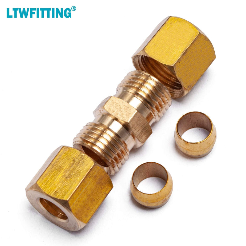  [AUSTRALIA] - LTWFITTING 1/4-Inch OD Compression Union,Brass Compression Fitting(Pack of 10)