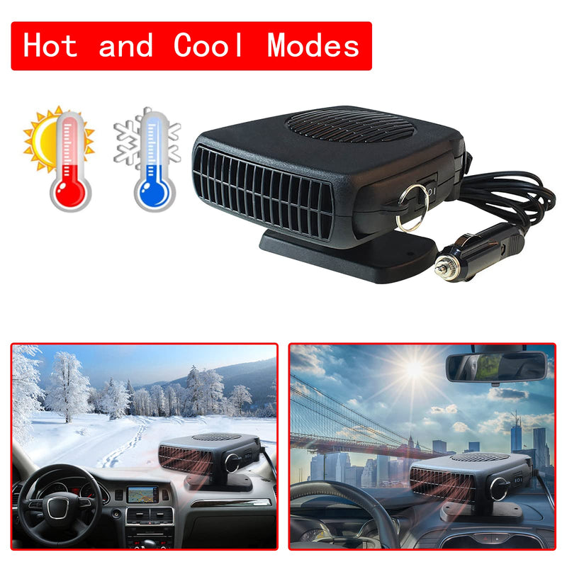  [AUSTRALIA] - Car Heater, 12V 150W Portable Car Heater 2 in 1 Modes for Fast Heating Defrost Defogger and Automobile Windscreen Fan in Cigarette Lighter