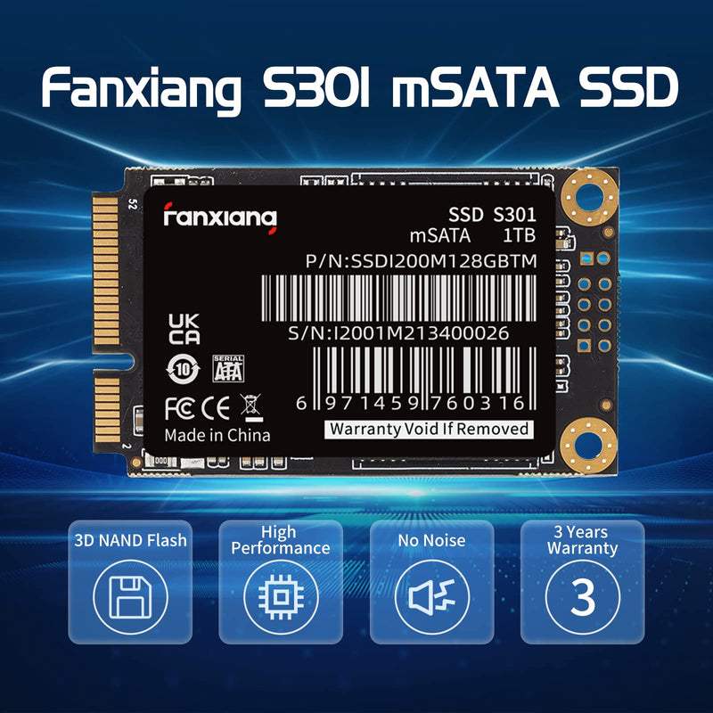  [AUSTRALIA] - fanxiang S301 256GB mSATA SSD Mini SATA III 6Gb/s Internal Solid State Drive, 3D NAND, Compatible with Ultrabook Desktop PC Laptop