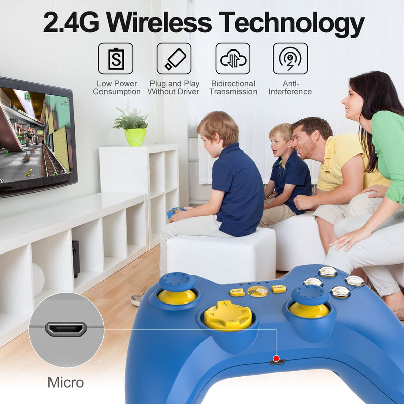  [AUSTRALIA] - 2.4G Wireless Game Controller, PXN P3 PC Wireless Controller, Plug and Play Game Controller Dual Vibrators for PC(Windows 7/ 8/ 10/ 11), PS3, iOS 14.2+, Android 4.0+ (Gray) Grey