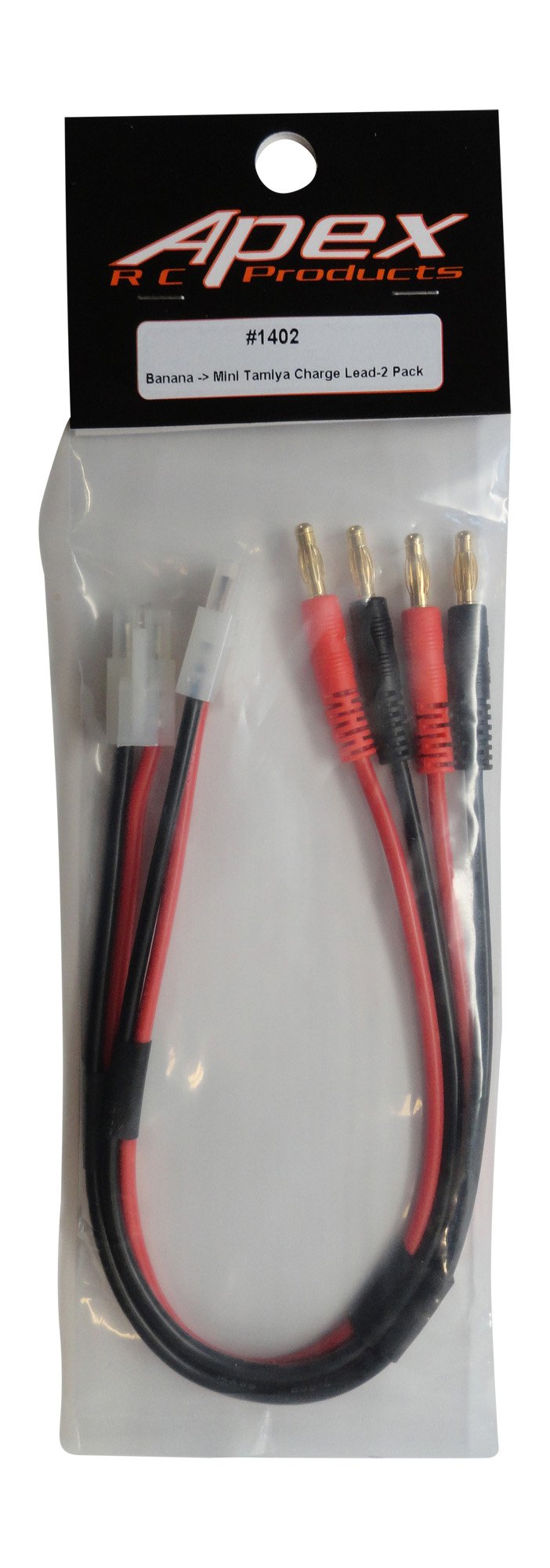 Apex RC Products Tamiya Style Connector Plug -> 4mm Banana Plugs Battery Charge Lead Adapter Cable - 2 Pack 1402 - LeoForward Australia