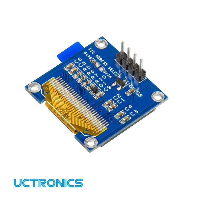  [AUSTRALIA] - UCTRONICS 2 Pack 0.96" OLED Display Module for Arduino, 12864 128x64 Pixel SSD1306 I2C Serial Mini Screen, Yellow and Blue