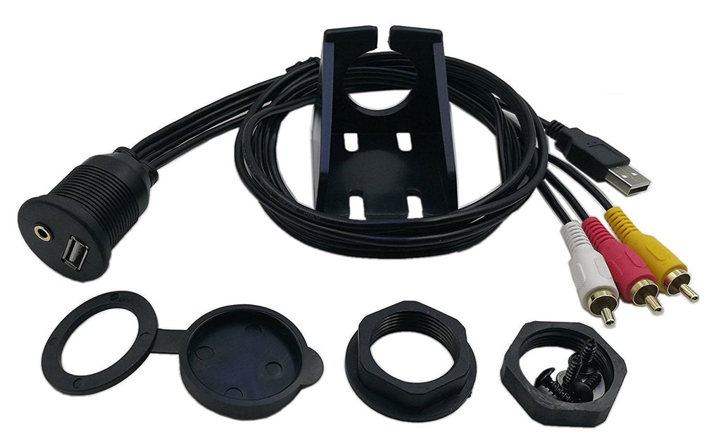  [AUSTRALIA] - zdyCGTime 3.5mm AUX and USB Panel Flush Mount Cable USB & 3.5mm Audio Female to USB and 3 RCA Female Extension Mount, Dash Mount, Flush Mount Panel Mount Cable for Car Boat Motorcycle(3.5mm&USB, 1M)