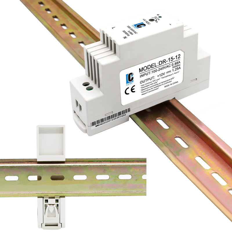  [AUSTRALIA] - LCLCTC DC 12V Din Rail Power Supply Slim 15W 1.25A(Input:100-240VAC,Output:12VDC,50/60HZ) Switching Power Supply Adapter(Volts_of_Direct_Current, 12)