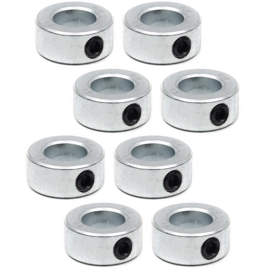  [AUSTRALIA] - (8-Pack) Zinc Plated Carbon Steel 5/8” Bore Shaft Collars Sets - Screw Style Bore Shaft Collars with 5/8” Bore Size, 1-1/8 Outer Diameter, and 1/2 Width - Suitable for Automotive and Industrial Use 8