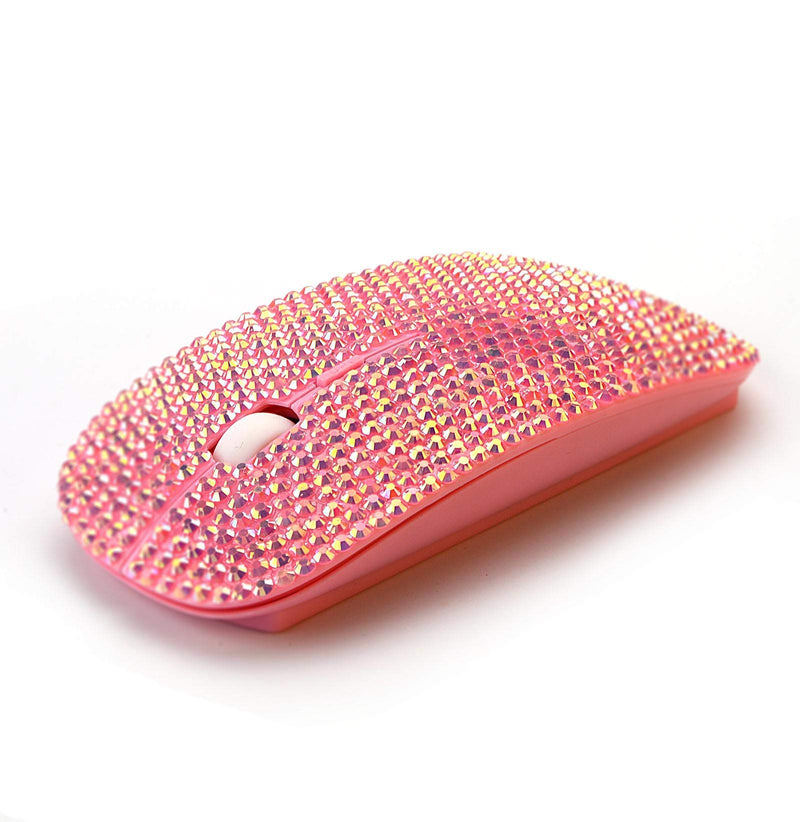 SA@ Bling Luxury Pink Colorful Crystal Rhinestone 2.4G Wireless Mouse For Laptop Computer, Cute Mouse For Girls - LeoForward Australia