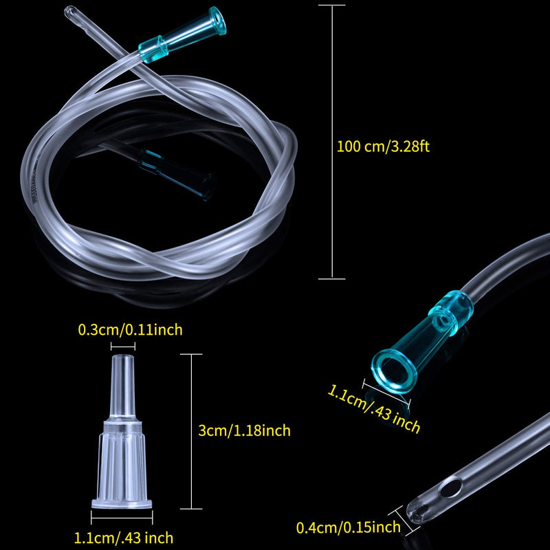  [AUSTRALIA] - BBTO 2 Pieces Large Plastic Syringe with Tube 2 Pieces 40 Inch Handy Plastic Tubing and 2 Pieces Connections for Scientific Lab, Glue Dispensing, Watering, Refilling, Feeding and Measuring (300 ML) 300 ML