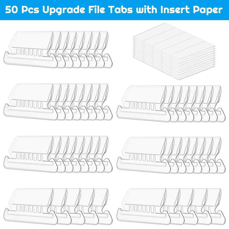  [AUSTRALIA] - File Folder Tabs, Paxcoo 50 Sets Hanging File Folder Labels Tabs and Inserts for Hanging Folders