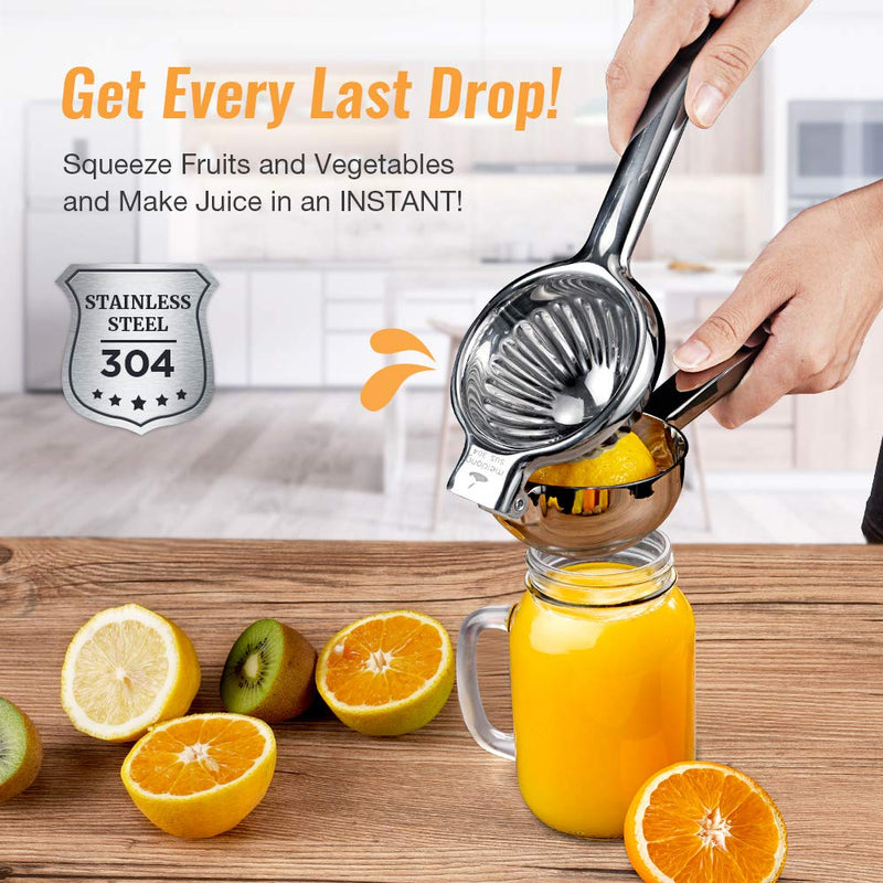  [AUSTRALIA] - Lemon Squeezer Super High Quality Stainless Steel 304 Hand Press Juicer Manual Citrus for Juicing Lemon ＆ Limes, Vegetables 2.8Inch Large