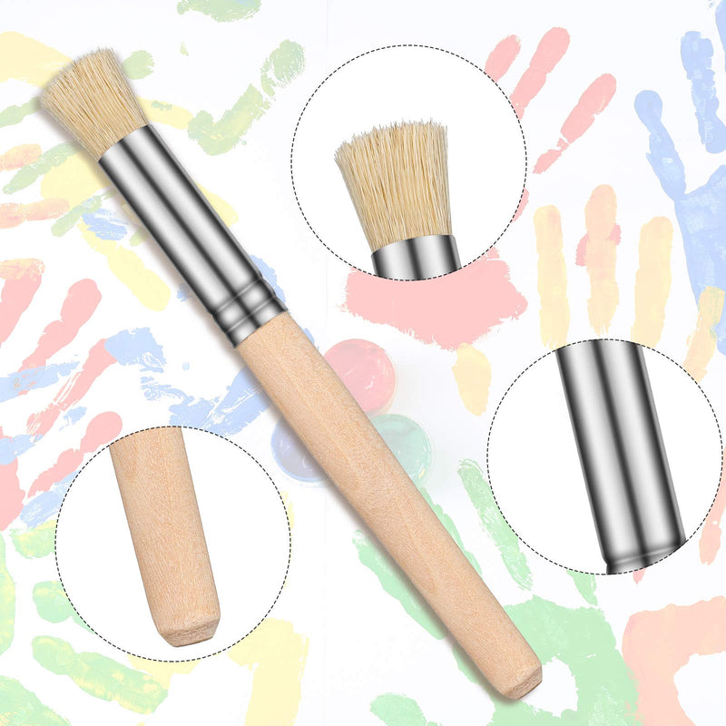  [AUSTRALIA] - Wooden Stencil Brushes Natural Stencil Bristle Brushes Dome Art Painting Brushes Wood Paint Template Brush for Acrylic Oil Watercolor Art Painting DIY Crafts Card Making Supplies, 3 Sizes (6 Pieces) 6